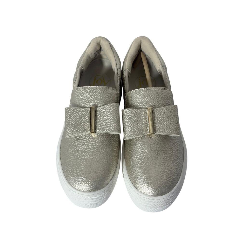 Dr. Scholl's "Joy" Quilted Metallic Slip-On Sneakers - Platinum - NWOT - Size 6